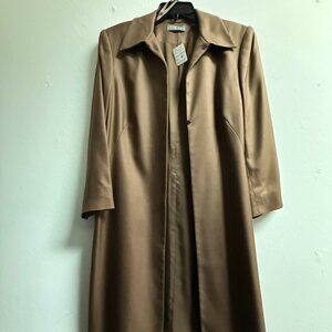 Women's Long 100% Silk Brown Blazer by Kate Hill (Lord & Taylor), Size: 10, EUC
